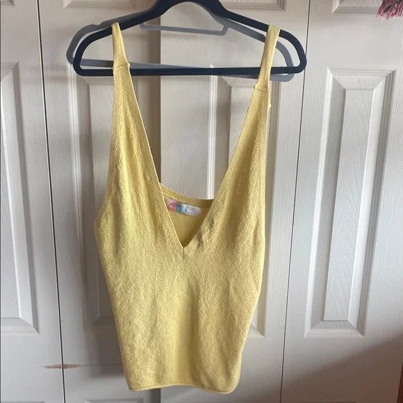 Free People Beach NWT Deep Vneck Tie Strap Back Cotton Blend Knit Coverup Top - Picture 4 of 11